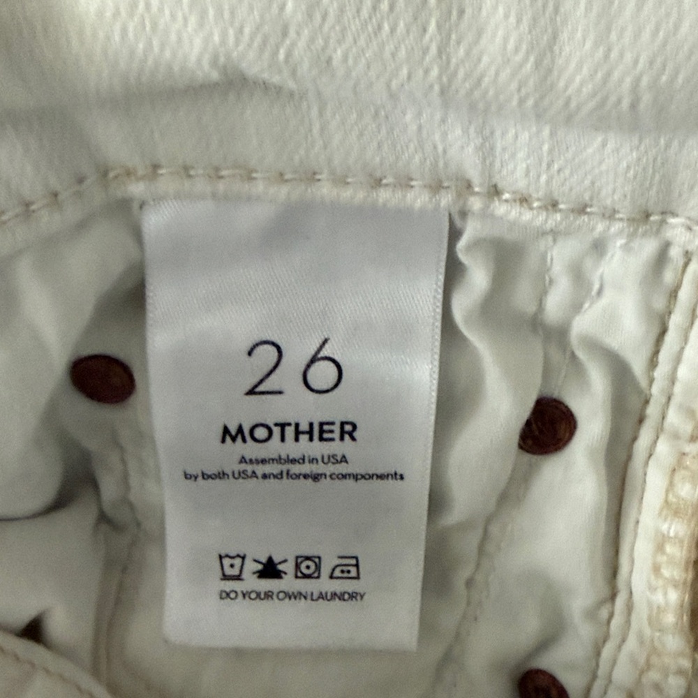 Mother the insider crop Jeans for Women size 26 color: cream puffs - Picture 4 of 5